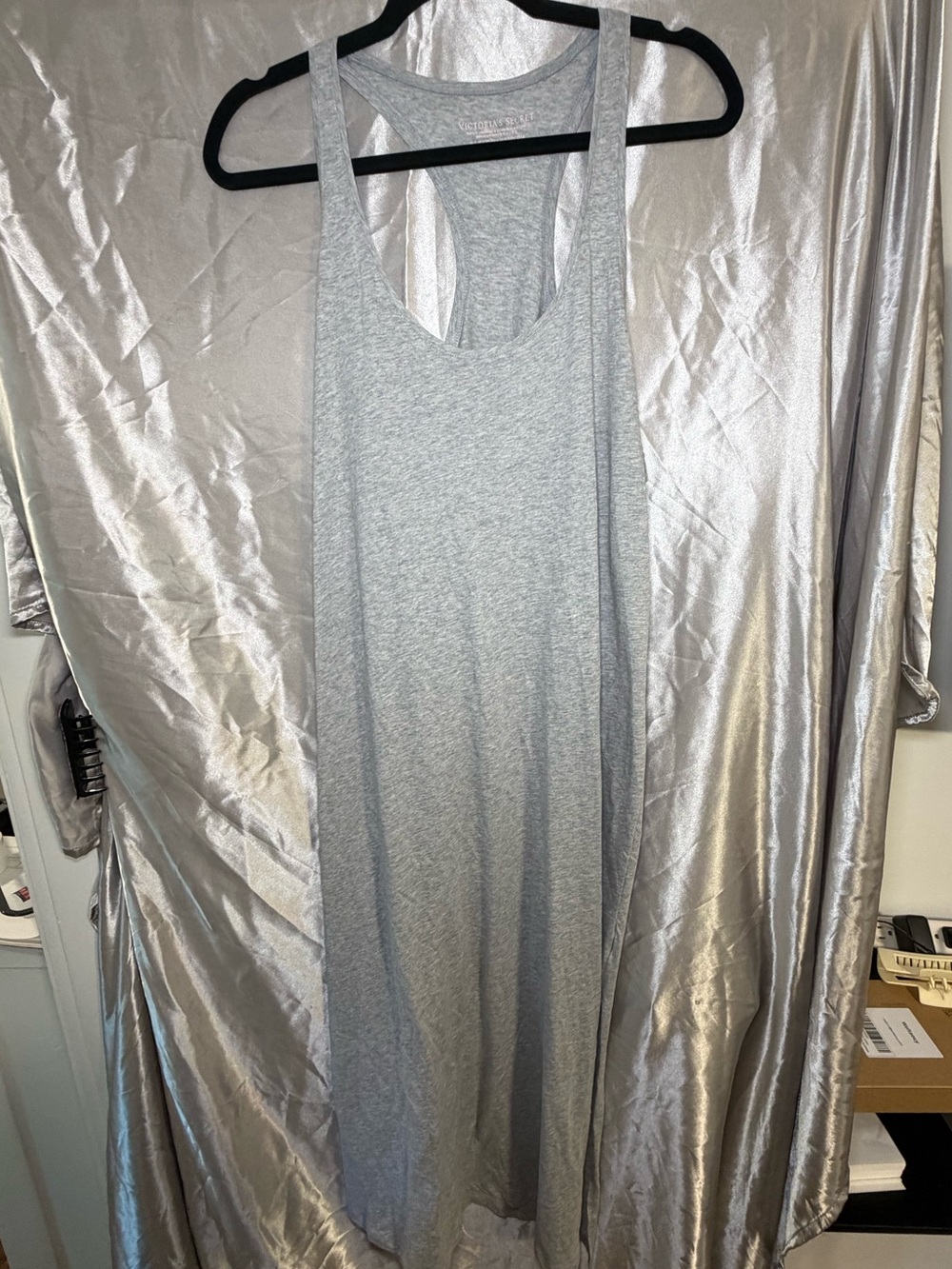 Victoria's Secret Y2K Light Gray Racerback Dress Size Medium